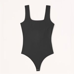 Abercrombie & Fitch Black Soft Matte Seamless Squareneck Bodysuit